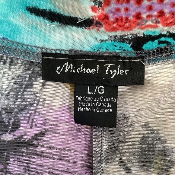 Y2K Sheer Mesh Top Colorful Graffiti Print Grunge Streetwear Artsy Unique L - Picture 6 of 10